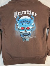 Primitive x WWE Stone Cold Steve Austin 3:16 Hoodie Mens 2XL Brown Skull picture