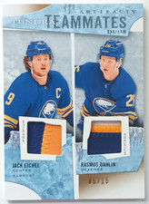 2021-22 UD Artifacts Tundra Teammates Premium Jack Eichel / Rasmus Dahlin /15 picture