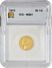 1913 $2.50 Gold Quarter Eagle Indian Head ICG MS61 Uncirculated picture