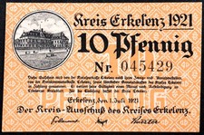 ERKELENZ 1921 small 10 Pfennig German Notgeld Complete set of one picture