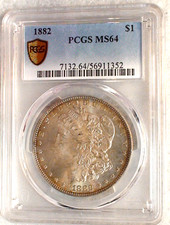 1882 P Morgan Silver Dollar PCGS MS64 NEAR GEM  BETTER DATE $1 Coin BUY IT NOW picture