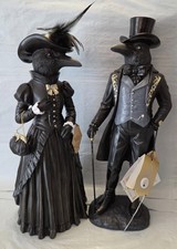 Viral VHTF Gothic Raven Couple Halloween Decor Figurines -20” Tall picture