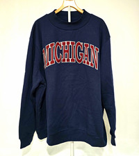 State of Mine Michigan Wolverines Navy Crewneck Sweatshirt 2XL NCAA picture