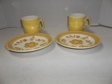 2 Vintage Royal China Cavalier Ironstone Damsel Pattern Cups and Saucers picture