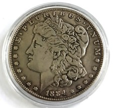 1884 (P) Morgan Silver Dollar  1 ea 90% Pure Silver - Nice Details - Rich Toning picture