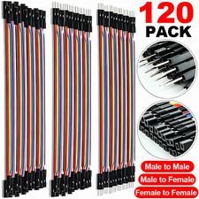 120Pcs Multicolored Dupont Wire 40pin F-M F-F M-M Breadboard Jumper Wires Ribbon picture