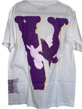Nav x Vlone Purple Print Doves White Tee Size Large picture