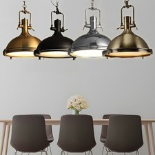 Antique Nautical Pendant Light Adjustable Metal Dome Shade Ceiling Hanging Lamp picture