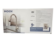 MOEN Doherty Single Handle Pull-Down Sprayer Kitchen Faucet in Stainless Finish picture
