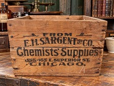 Rare Wooden Crate E.H. Sargent And Co. Scientific Laboratory Supplies Vintage picture