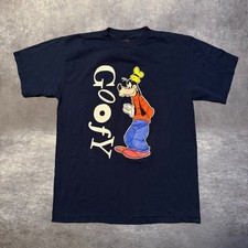 VTG Disney Goofy T Shirt Mens L Navy Mickey Unlimited 90s Vertical Spell Out picture