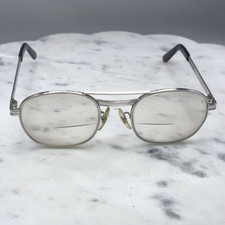 VTG Z87 Titmus  5 3/4 Double Bridge Silver Aviator Eyeglasses Frames Only 54-22 picture