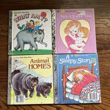 First Little Golden Book Lot Of 4:Hardcover Vintage Children's Books picture