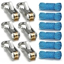 6 Lock Rope Buckle Down Hooks Tie Tightening Tensioner Rope Roller with Cargo picture