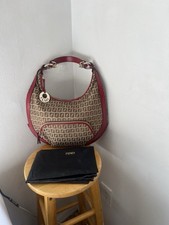 BNWOT vintage Fendi Zucchino FF Brown Monogram canvas Chef hobo bag Red Dust bag picture