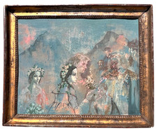 Elizabeth Duquette 1970 The Wedding Original Oil Painting Hollywood Modernist picture