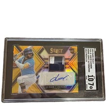 2023 Select JUNIOR CAMINERO Gold Prizm RC Patch Auto 6/10 SGC 7  10 Pop 1/1 MVP? picture
