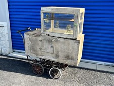 Antique 19th C Chicago Food Vendor Cart Vintage White Street Hawker Display 1930 picture