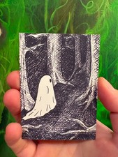 ACEO Original PRINT Art Card Lonely Ghost Bubble And Squeak picture