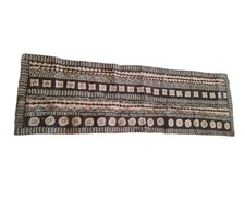 Vintage Ceremony Tapa Cloth In Vegetable Bark With Oceania Polynesia Pattern picture