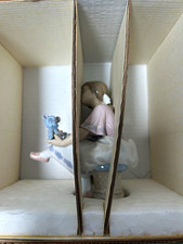 LLADRÓ Best Friend #07620 Porcelain Figurine Girl w/ Blue Teddy Bear Box picture
