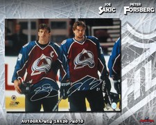 JOE SAKIC & PETER FORSBERG Dual Signed Colorado Avalanche 16 x 20 Photo picture