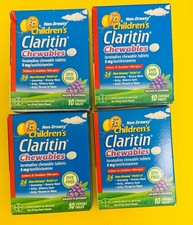 4x Claritin Children’s Allergy Grape10 Chewable Tablets – Exp 10/26+ picture