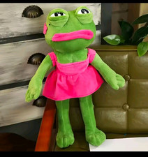  45cm Sad Frog Plush Toy Soft Stuffed Pillow Magic Expression Pepe WWW picture