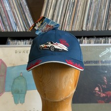 Vintage 90's Speed Racer Baseball Hat Boys Blue Adjustable Mach 5 flames BNWT picture