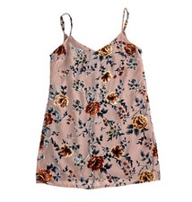 Luna Chix Mini Slip Dress Women S Pink Floral Velvet Y2k Indie Grunge Whimsigoth picture