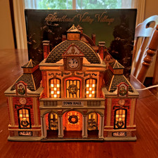 Heartland Valley Village Deluxe Porcelain Lighted Town Hall House: With Box picture