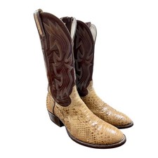 Vintage CRIS ROMERO Snakeskin Cowboy Western Boots Men 10.5 Exotic Rodeo picture