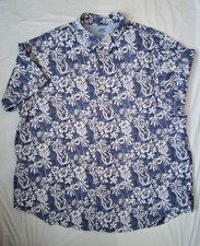 IZOD Saltwater Men's Sz XXXL Tall Hawaiian Floral Short Sleeve Button Up Shirt picture