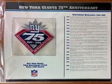 Willabee and Ward New York Giants 75th anniversary patch picture