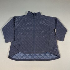 Athleta Whisper Featherless Puffer Jacket Womens 2X Blue Quilted Full Zip picture