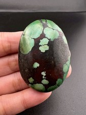 Rare Very Old Vintage Large Tibetan Turquoise stone Bead worn Patina picture
