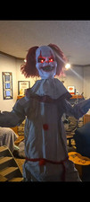 5.7FT Animated Halloween Clown Prop Motion Activated Talking Moving Scary Decor picture