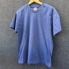 Vtg 90s Hanes Heavyweight 50/50 Single Stitch T-Shirt BLANK Blue Men's Large picture