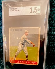 Goudey 1933 Big League Chewing Gum Phil Collins Phillies #21 SGC 1.5 Graded picture