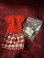 VINTAGE 1985 Mattel Skipper So Active Outfit #2234 Red Top w/ Plaid Skirt picture