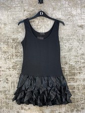 Y2K Vintage Black Mini Dress Women's Retro 2000s Ballerina Streetwear S Size Pop picture