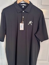 NWT Peter Millar Polo Shirt Mens LARGE Black Wake Forest Demon Deacons Walking picture