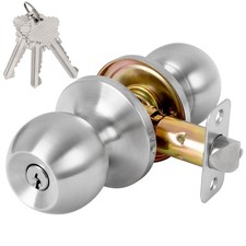 Keyed Entry Door Knob with Lock and Key, Exterior and Interior Door Knob for Bed picture