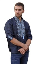 Vyshyvanka for Man. Model M01/1-293 Medium 50 Dark Blue picture