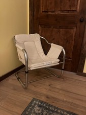 1970s Chrome Low Sling Lounge Chair - Mid Century Modern MCM Vintage picture