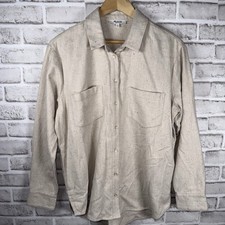 Madewell Sunday Shirt Sz Small Speckle Flannel Oatmeal Outdoor Shacket Cozy Fall picture