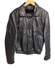 Vintage Wilson’s Leather Men’s Black Lined Bomber Jacket Size 38 picture