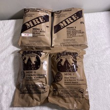Lot Of 4 MRE U.S. Military Ready to Eat Meals BB 2031 Menu # 1,3,5,7 (Z66) picture