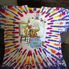 Vintage 1996 Grateful Dead April Fools Tie Dye Shirt XL Wayne Damage Delta 24x28 picture