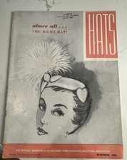 1953 HATS Magazine November Vintage Millinery Fashion Hat Magazine picture